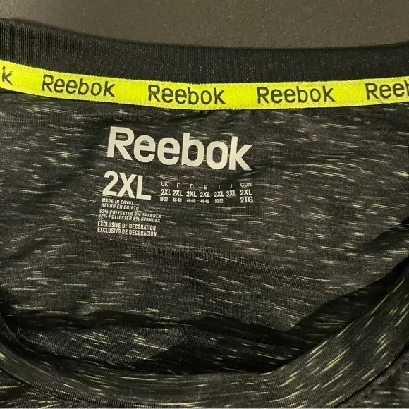 Reebok Mens XXL Black Space Dye Speedwick Athletic T-Shirt #310 - Picture 12 of 15